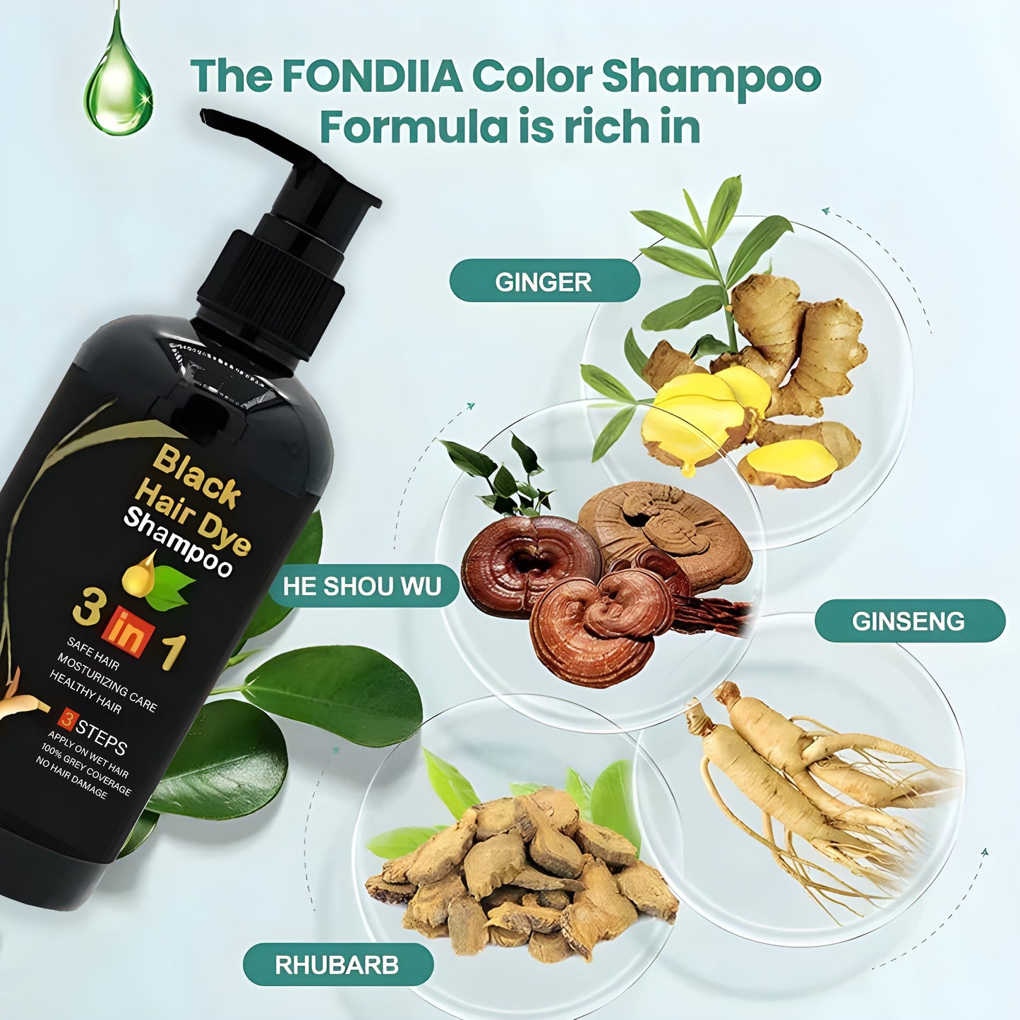 BLACK HAIR DYE SHAMPOO 3-IN-1  (NO SIDE EFFECT) - Buy 1 Get 1 Free 🔥