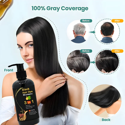 BLACK HAIR DYE SHAMPOO 3-IN-1  (NO SIDE EFFECT) - Buy 1 Get 1 Free 🔥